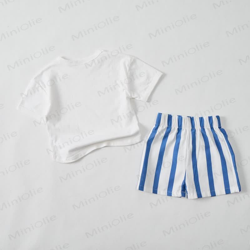 PARTY IN THE USA Baby Blue Vertical Striped 2-piece Shorts Set - image 2