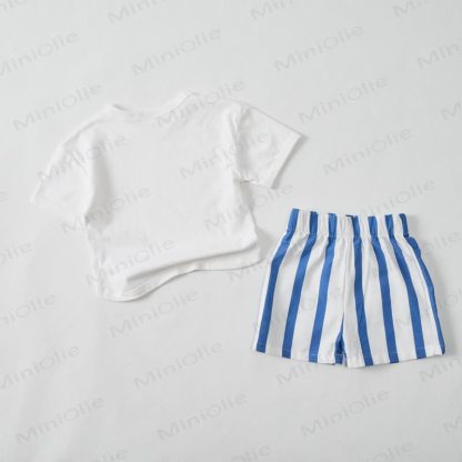 PARTY IN THE USA Baby Blue Vertical Striped 2-piece Shorts Set - image 2
