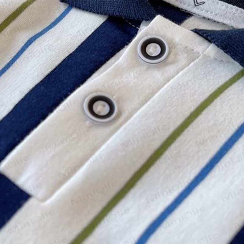 Baby Boys Striped Polo Shirt and Shorts 2 Piece Set - image 4