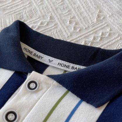 Baby Boys Striped Polo Shirt and Shorts 2 Piece Set - image 10