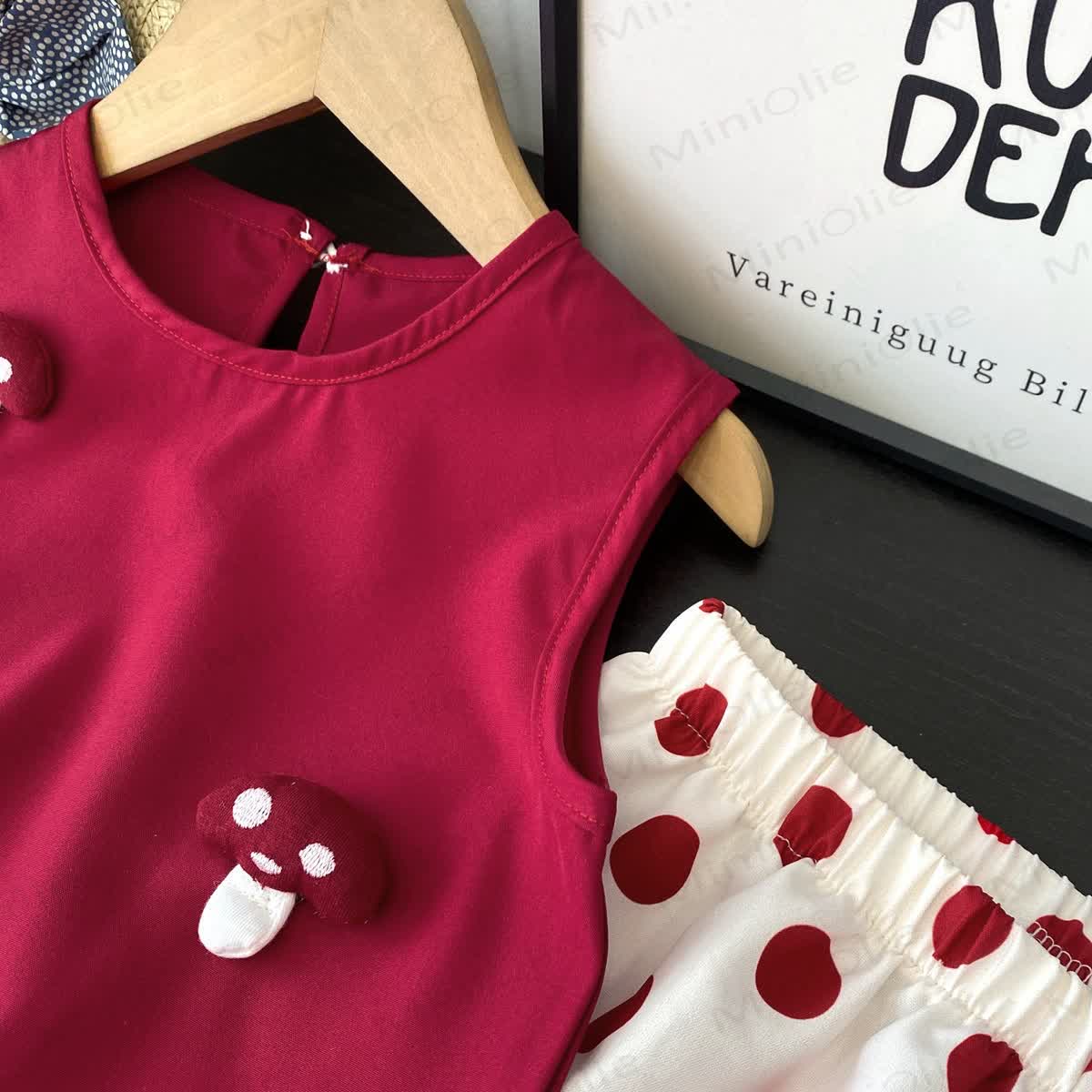 Toddler Girl Red  Dot Sleeveless Set - image 3