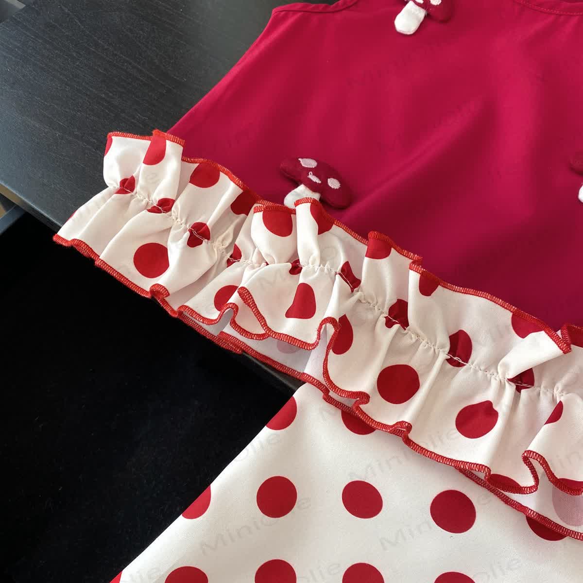 Toddler Girl Red  Dot Sleeveless Set - image 4