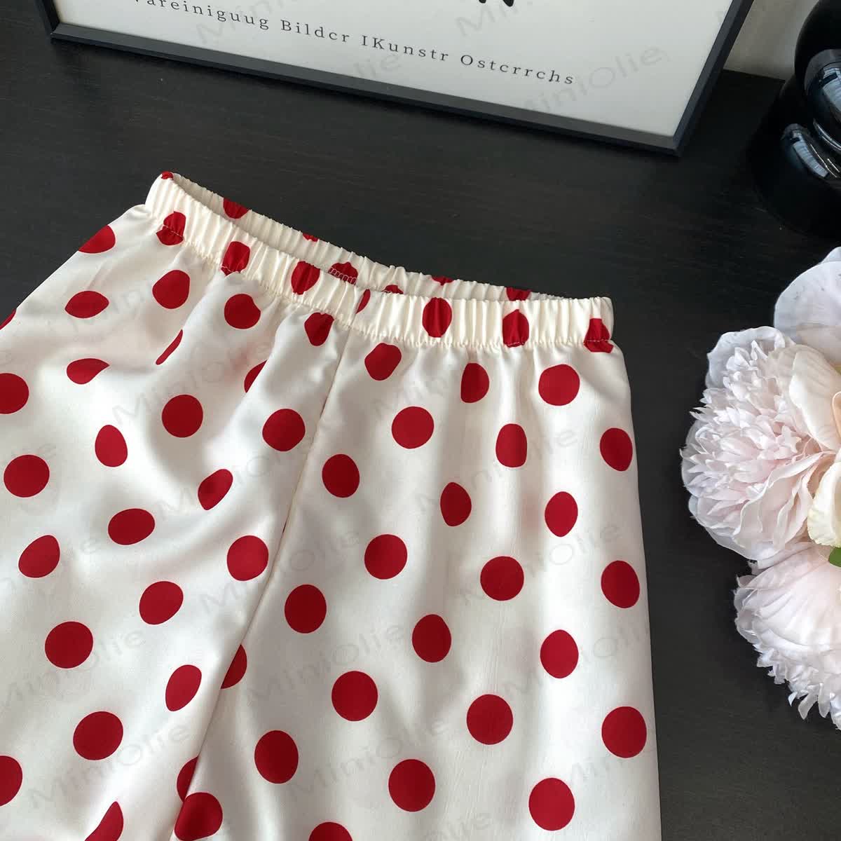 Toddler Girl Red  Dot Sleeveless Set - image 5