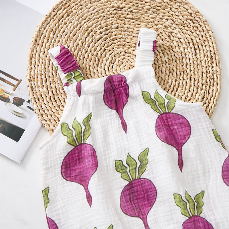 Baby Beet Print Romper with Hat - image 4