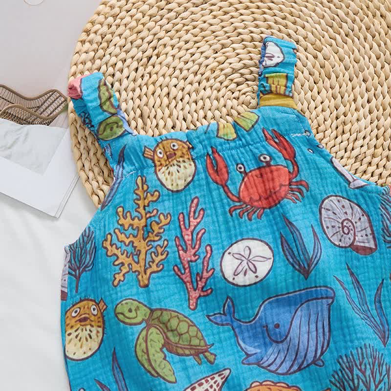 Baby Sea Animals Print Romper with Hat - image 4