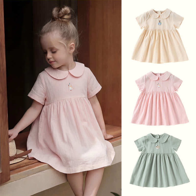 Baby Girl Animal Print Peter Pan Collar Dress - image 1