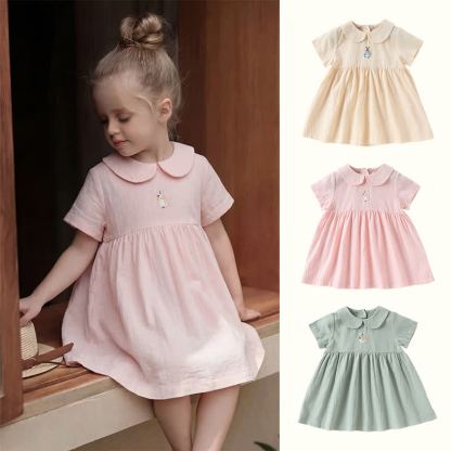 Baby Girl Animal Print Peter Pan Collar Dress - image 1