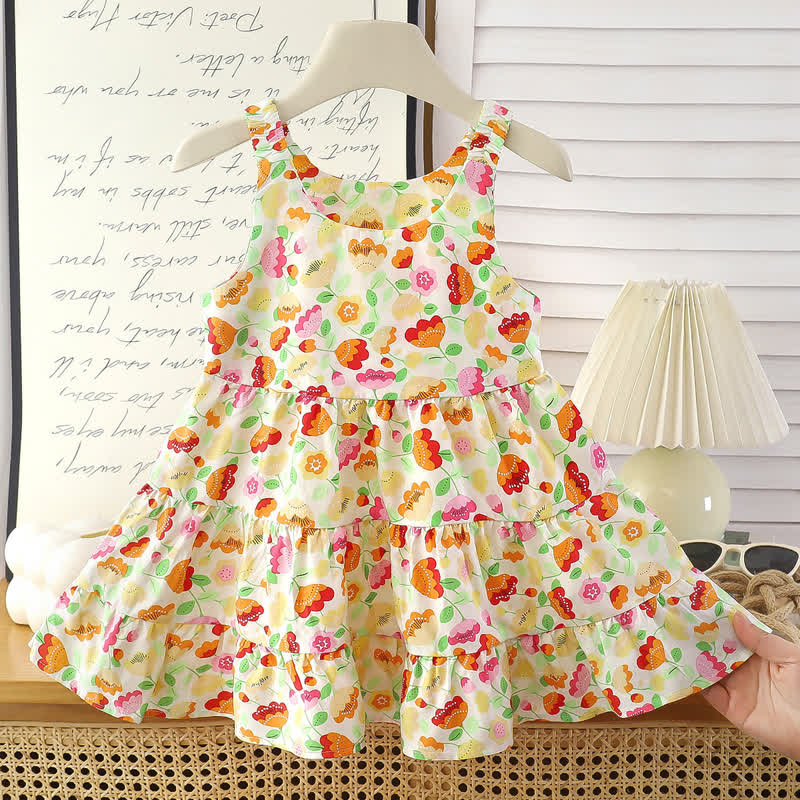 Toddler Girl Floral Sleeveless Summer Dress - Yellow - 10-11T - image 4