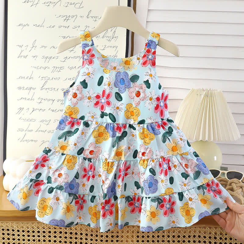 Toddler Girl Floral Sleeveless Summer Dress - Green - 10-11T - image 5