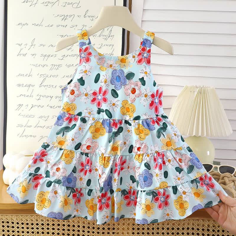 Toddler Girl Floral Sleeveless Summer Dress - Green - 10-11T - image 5