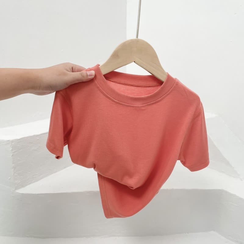 Toddler Solid Color Crew Neck Casual T-Shirt - Orange - 10-11T - image 8