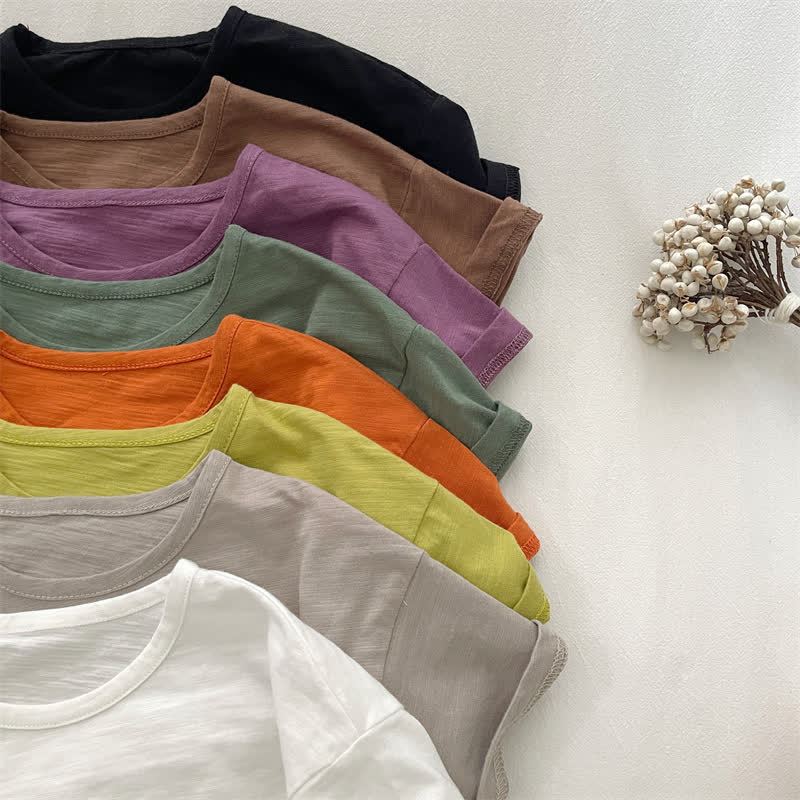Toddler Solid Color Boxy Crew Neck T-Shirt - image 6
