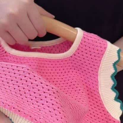 Toddler Girl Pink Knit Plaid Sleeveless Set - image 2