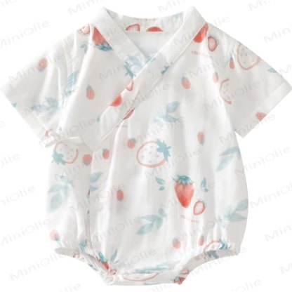Baby Strawberry Bamboo Wrap Bodysuit - image 7