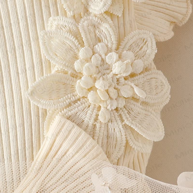 Baby Floral/Butterfly Tulle Skirted Bodysuit with Headband - image 13