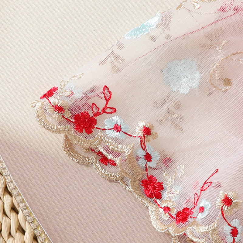 Baby Red Floral Tulle Skirted Bodysuit with Headband - image 7