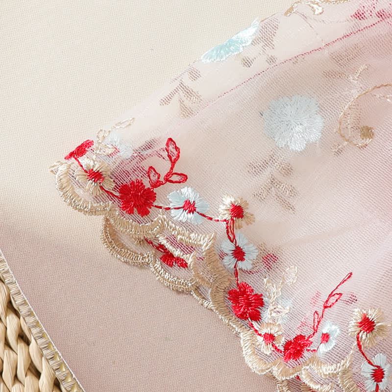 Baby Red Floral Tulle Skirted Bodysuit with Headband - image 7