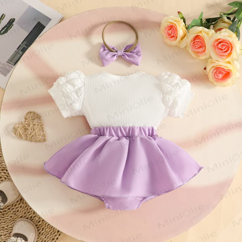 Baby Heart Ribbed Skirted Bodysuit with Headband - image 18
