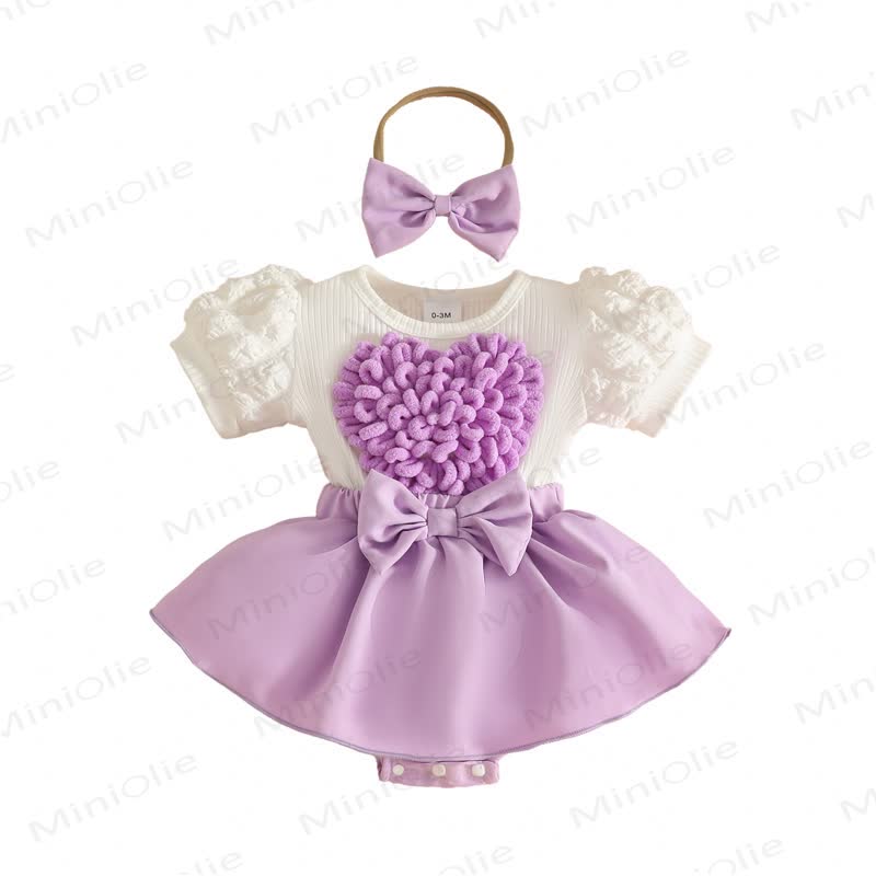 Baby Heart Ribbed Skirted Bodysuit with Headband - image 24