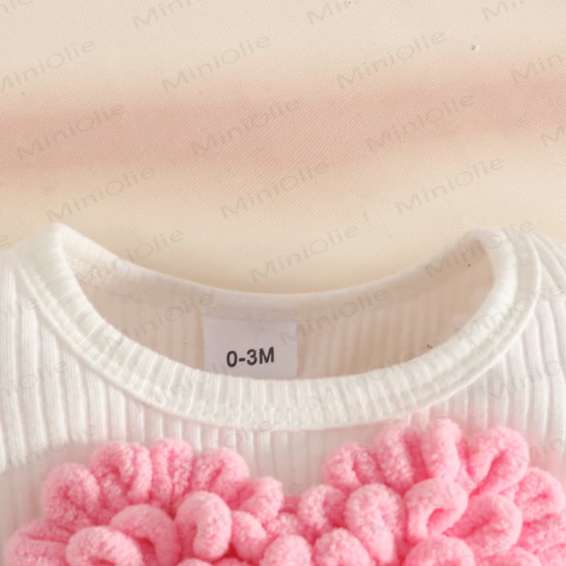 Baby Heart Ribbed Skirted Bodysuit with Headband - image 5