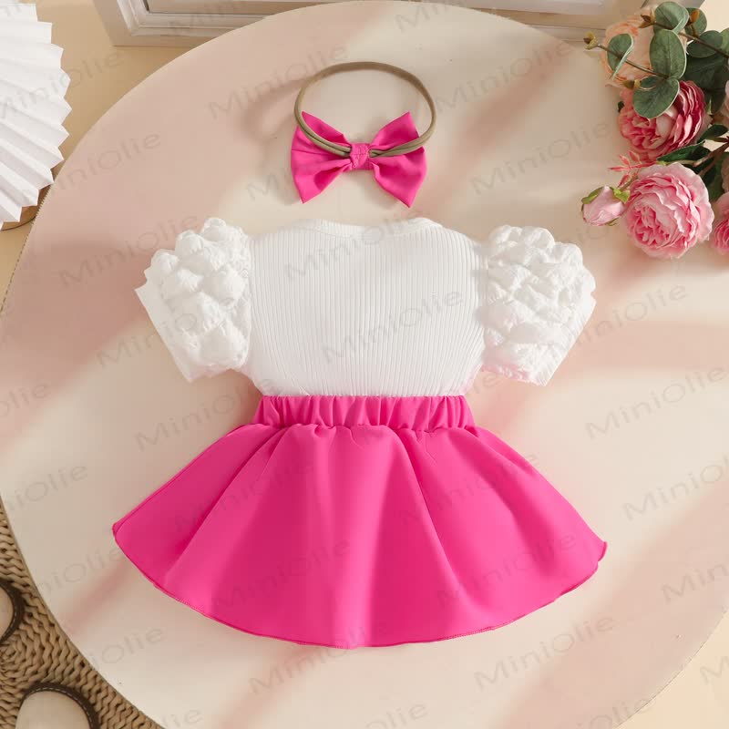 Baby Heart Ribbed Skirted Bodysuit with Headband - image 26