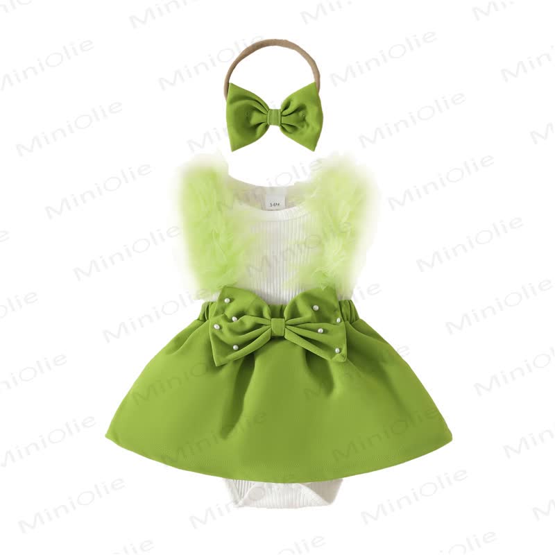 Baby Pearl Bow Tulle Skirted Bodysuit - image 16