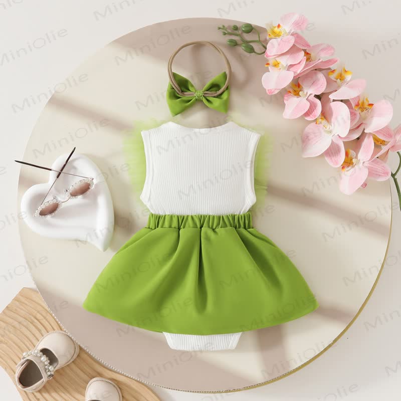 Baby Pearl Bow Tulle Skirted Bodysuit - image 11