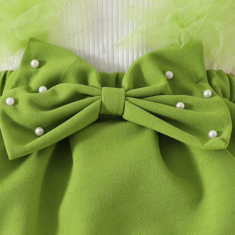 Baby Pearl Bow Tulle Skirted Bodysuit - image 14