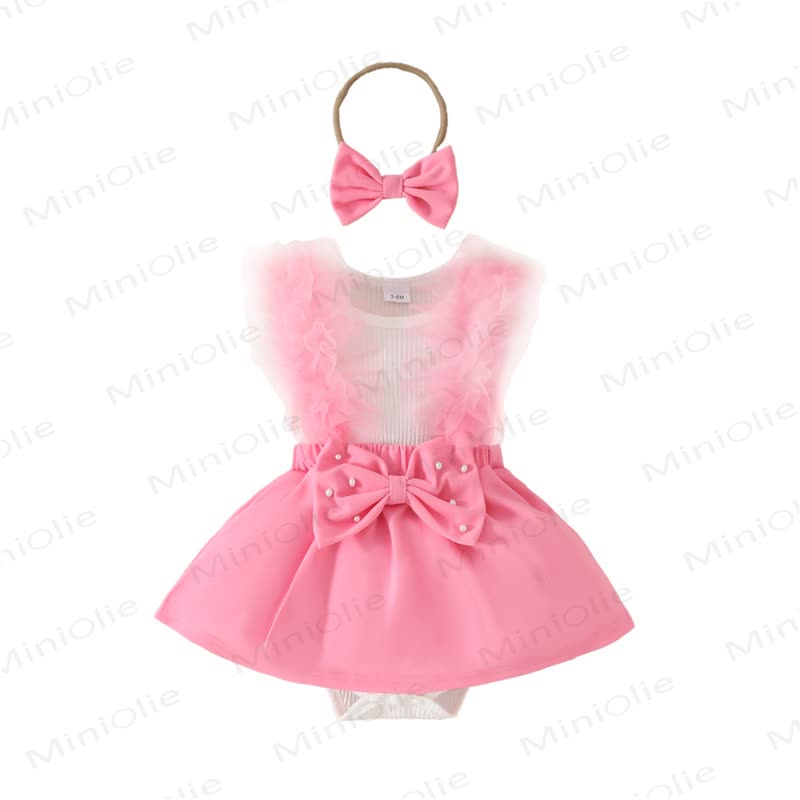 Baby Pearl Bow Tulle Skirted Bodysuit - image 24