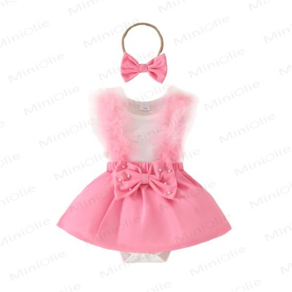 Baby Pearl Bow Tulle Skirted Bodysuit - image 24