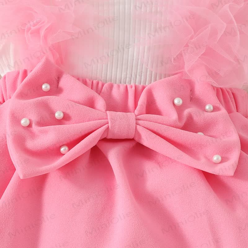 Baby Pearl Bow Tulle Skirted Bodysuit - image 21