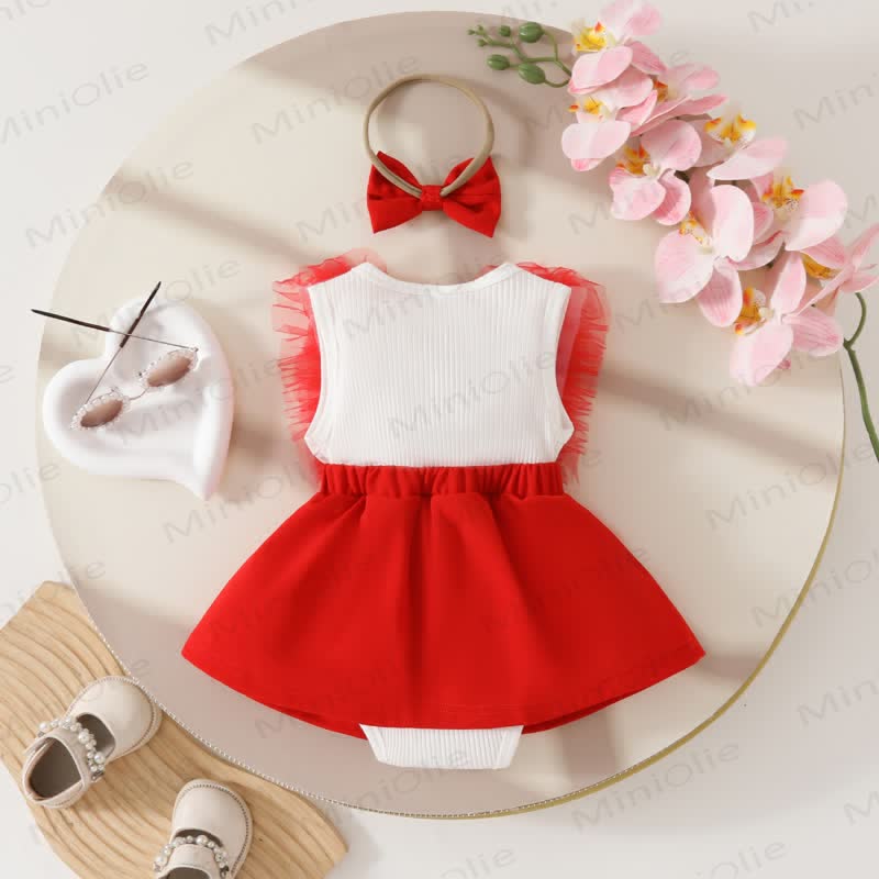 Baby Pearl Bow Tulle Skirted Bodysuit - image 4