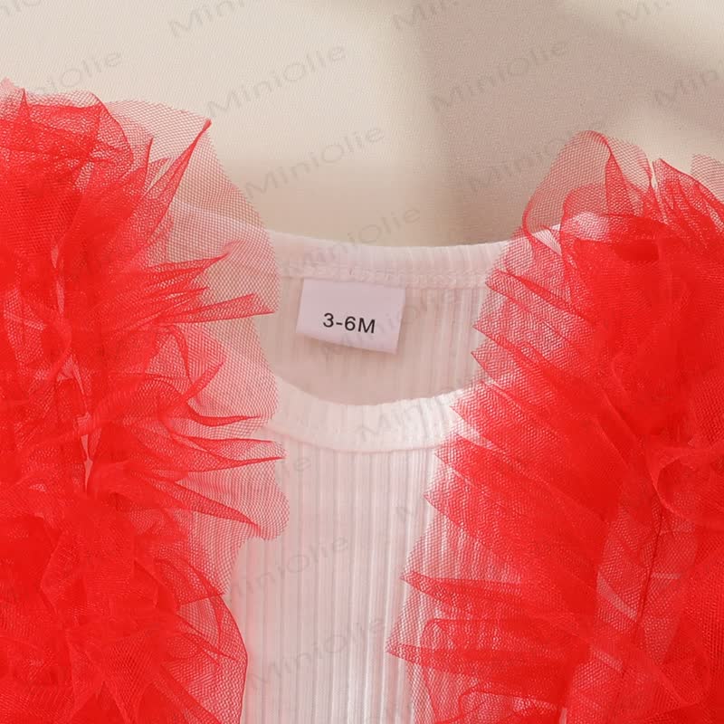 Baby Pearl Bow Tulle Skirted Bodysuit - image 6