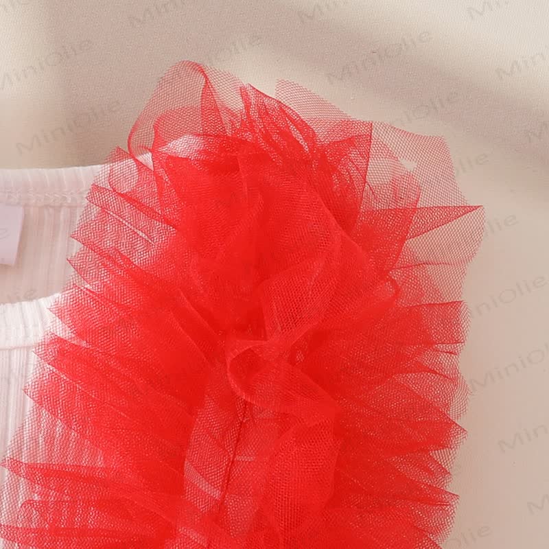 Baby Pearl Bow Tulle Skirted Bodysuit - image 7
