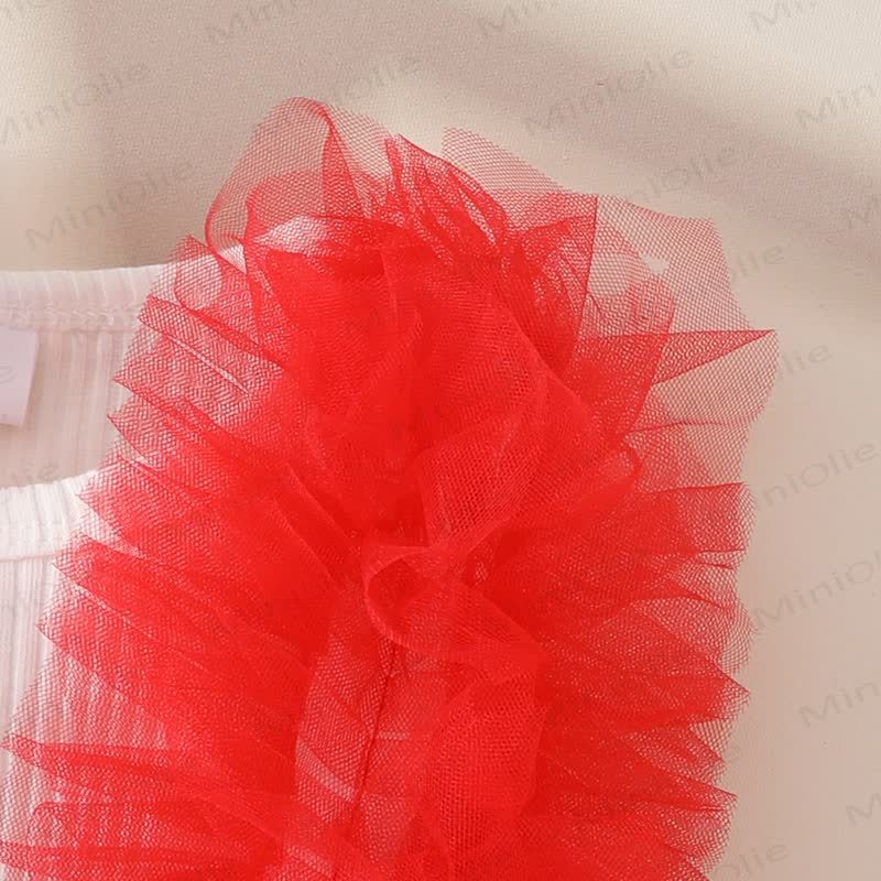 Baby Pearl Bow Tulle Skirted Bodysuit - image 7