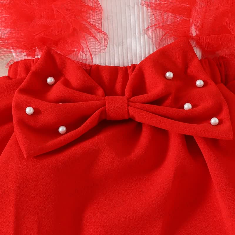 Baby Pearl Bow Tulle Skirted Bodysuit - image 8