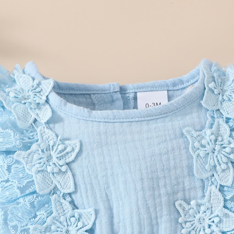 Baby Lace Tulle Ribbed Skirted Bodysuit - image 12