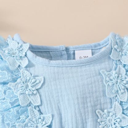 Baby Lace Tulle Ribbed Skirted Bodysuit - image 12