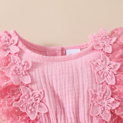 Baby Lace Tulle Ribbed Skirted Bodysuit - image 4