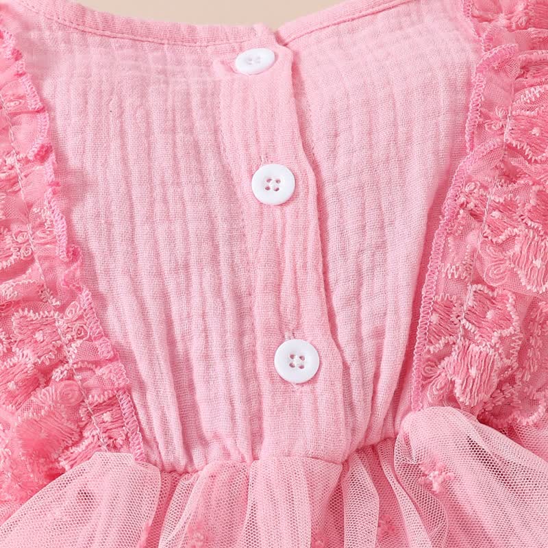 Baby Lace Tulle Ribbed Skirted Bodysuit - image 5