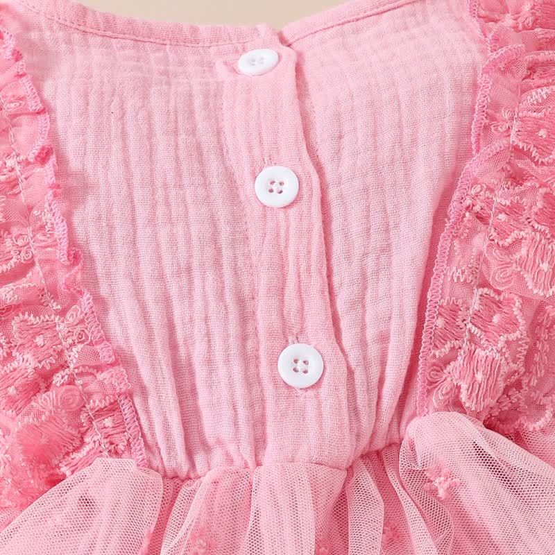 Baby Lace Tulle Ribbed Skirted Bodysuit - image 5