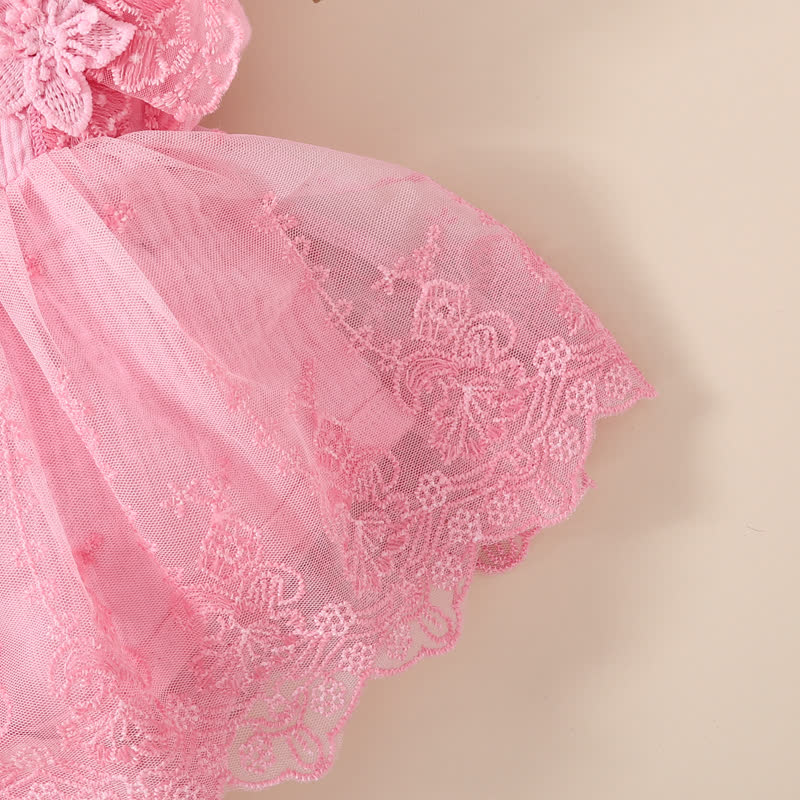 Baby Lace Tulle Ribbed Skirted Bodysuit - image 7