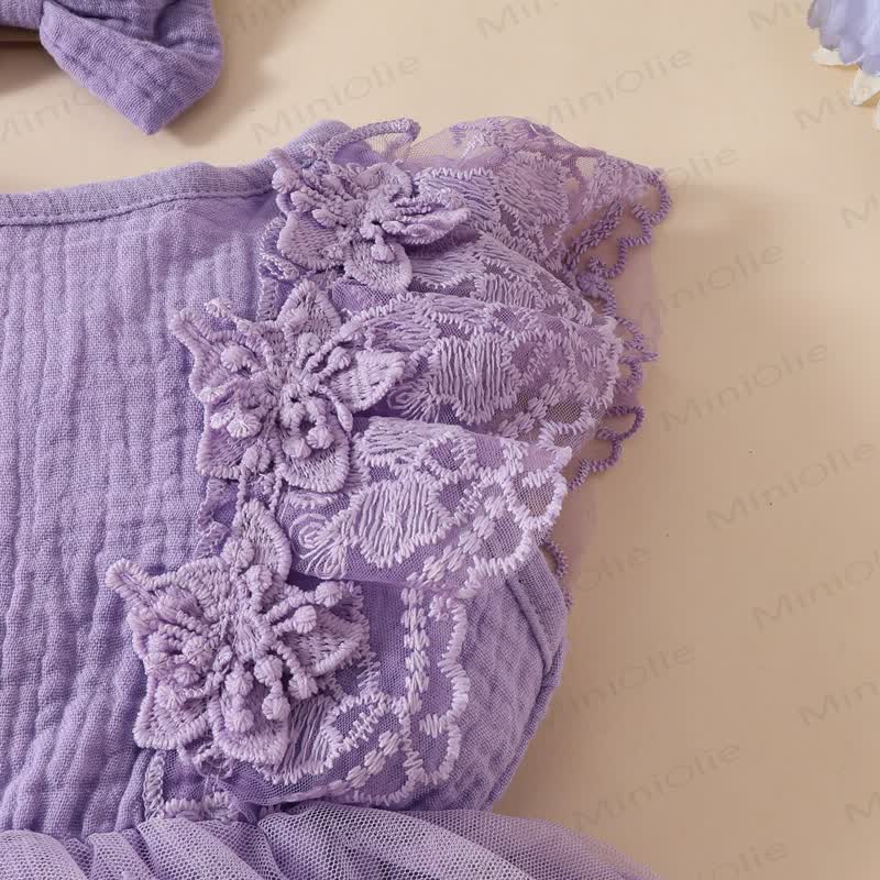 Baby Lace Tulle Ribbed Skirted Bodysuit - image 19