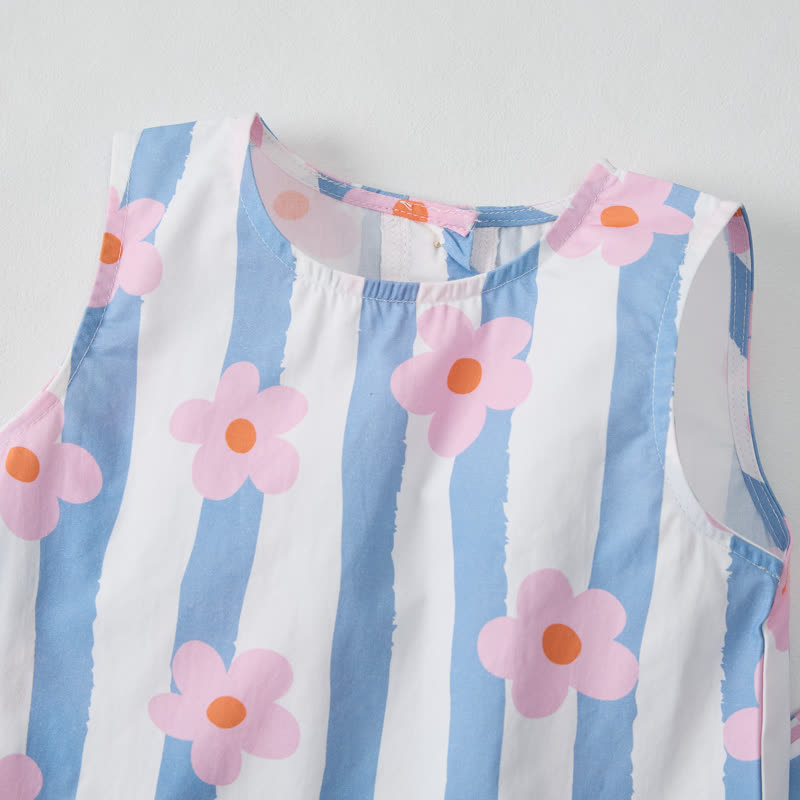 Baby Toddler Striped Flower Sleeveless 2-piece Set - image 3