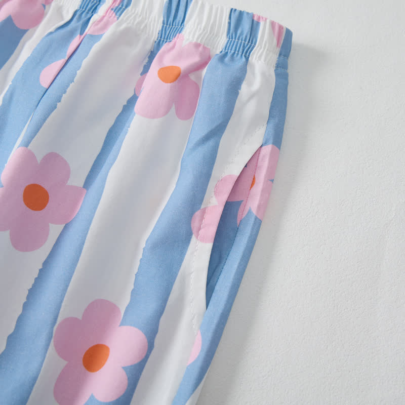 Baby Toddler Striped Flower Sleeveless 2-piece Set - image 4