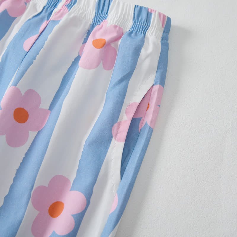 Baby Toddler Striped Flower Sleeveless 2-piece Set - image 4