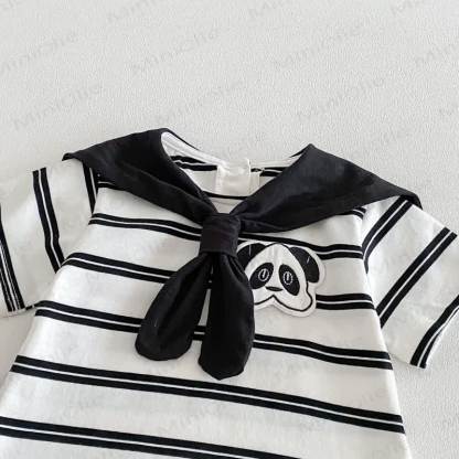 Baby Cotton Sailor Collection Stripe Short Sleeves Romper - image 2