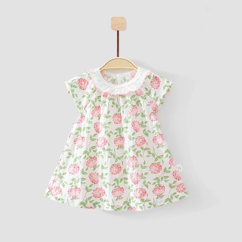 Baby Toddler Girl Fruit/Floral Print Summer Dress - Green Floral - 3-4T - image 2