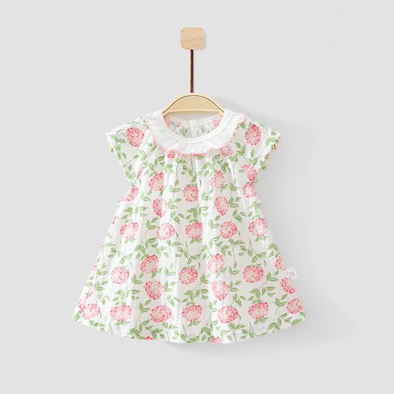 Baby Toddler Girl Fruit/Floral Print Summer Dress - Green Floral - 3-4T - image 2