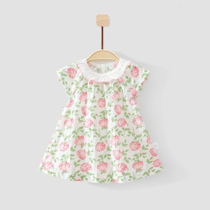 Baby Toddler Girl Fruit/Floral Print Summer Dress - Green Floral - 3-4T - image 2